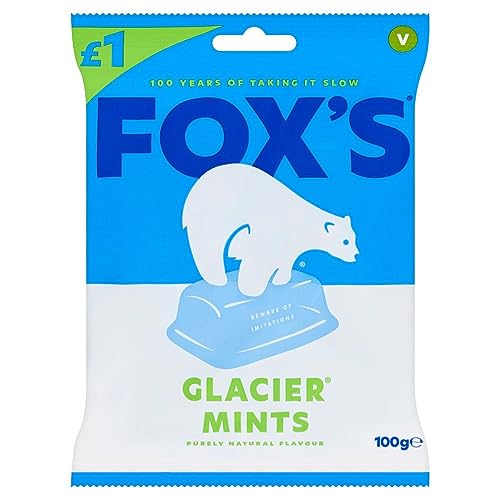 Fox's Glacier Mints Made With Natural Mint Oils. 130g [No Artificial Colours] - Mints with natural mint oils, no artificial colors!