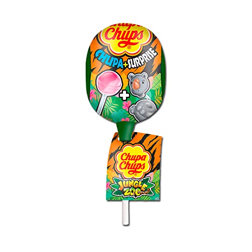 Chupa Chups Jungle Zoo Chupa + Surprise Animals Lollipops 16 Units 192g - Jungle zoo lollipops