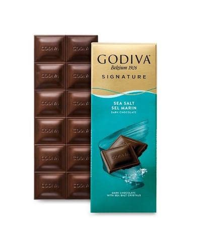 Godiva Signature Sea Salt Crystals Dark Chocolate 90g - Indulge in the rich and intense flavor of dark chocolate