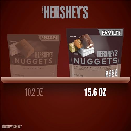 Hershey's Nuggets Assortment Chocolate Family Pack, 442 g - A family-sized pack of assorted chocolate nuggets, 442g of delicious variety.