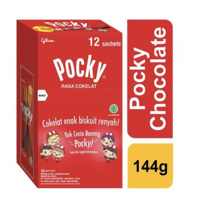 Pocky Chocolate Flavour Delicious Chocolate Crispy Biscuits Party Box 12 Sachets 144g (Imported) - "Chocolate lovers' party!"