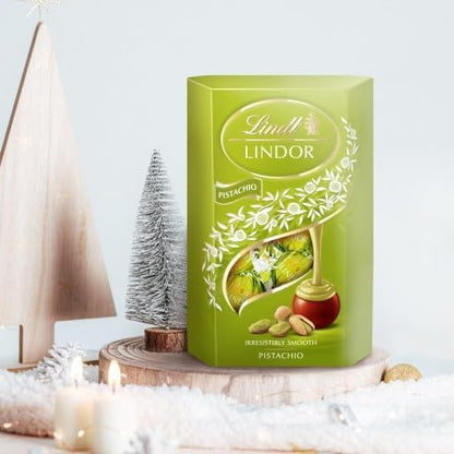 Lindt Lindor Pista Incomparably Delicate Melt of Lindor Truffles Combined With the Delicate Aromas of Pista Nuts This Truffles is Made With Fine Lindt Pista Milk Chocolate 200g