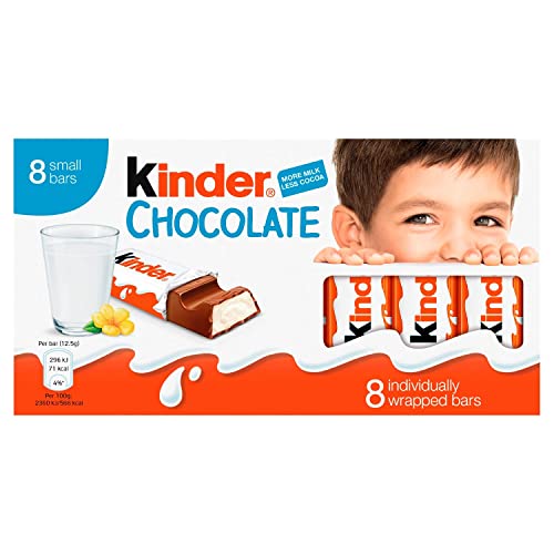 Kinder Chocolate 8 Bars, 100 g, Orange & White, (XGB320008) - Enjoy the classic taste of Kinder Chocolate in orange and white, 8 bars, 100g.