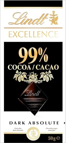 Lindt 99% Cocoa Dark Noir Absolut Chocolate, 1.65 oz ℮ 50g (Pack of 2)