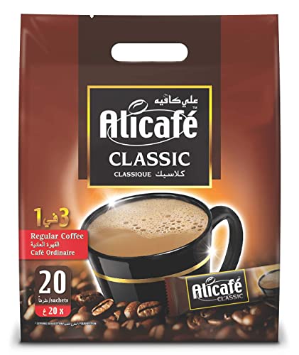 Alicafe Classic 3 in 1 Instant Coffee, Bag, Ground, 30 X 20g 600g - Instant Energy!