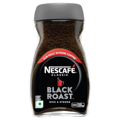 Nescafe Classic Black Roast Instant Coffee, 90g Jar, Rich & Dark | 100% Pure Soluble Coffee Powder - "Bold Black Roast in Every Sip!"