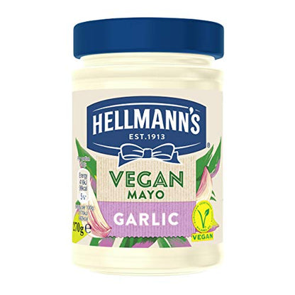 Hellmann's Vegan Mayonnaise Garlic, 270 g, Blue & White - Vegan garlic mayonnaise.