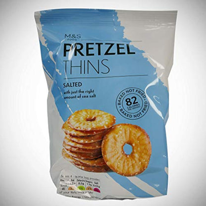 Marks & Spencer Pretzel Thins Salted,80g - "Salted Pretzel Thins!"