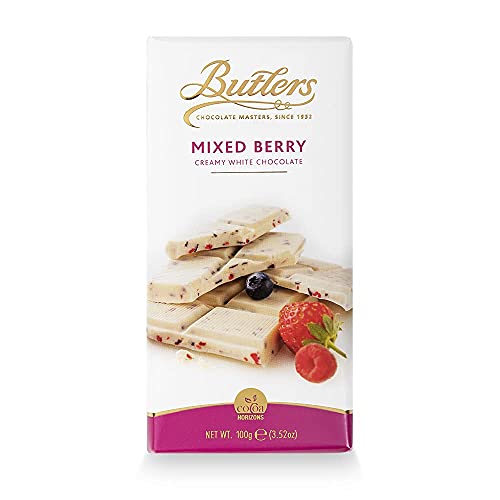 Butlers Mixed Berry Creamy White and Dark Imported Chocolate Bar Collection Variety Packs -100g - Berry chocolate mix