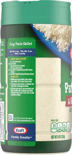 Kraft Real Grated Parmesan & Romano Cheese 227 Grams - Imported From USA! - "Parmesan & Romano Perfection!"