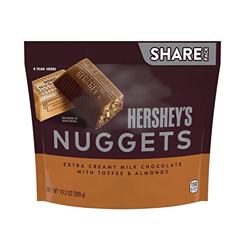 Hershey's Nuggets Milk Chocolate with Toffee & Almonds, 289 g - Toffee and almond nuggets in creamy milk chocolate, 289g pack.