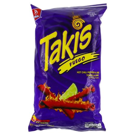 Takis Fuego Tortilla Chips - Intensely Spicy Chili Pepper & Lime Flavour (280g)