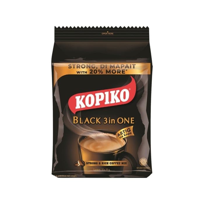 Kopiko Black 3 in 1 Strong & Rich Coffee Mix 250g - "Intense Coffee Kick!"