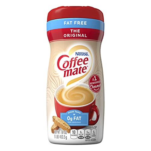 Nestle Fat Free The Original Coffee Mate, 16 oz ℮ 453 g - "Coffee Mate Fat Free - 453g of Classic Creamer, Fat-Free!"