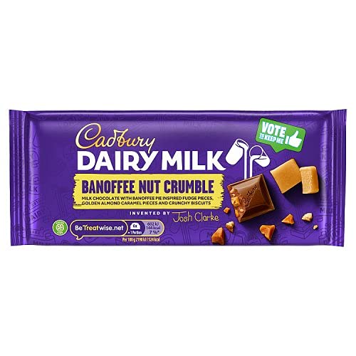 Cadbury Dairy Milk Banoffee Nut Crumble Milk Chocolate Bar (Imported), 110g - Banoffee bliss