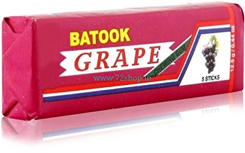 Batook Chewing Gum Grape 20 X 12g - Pack of 1 - Juicy grape goodness in every chew