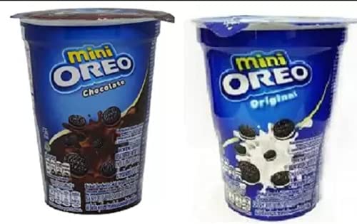 OREO Mini Cup Chocolate & Vanilla Flavoured Cream Biscuits, 61gm (Imported) (Pack of 2) (122 g, Pack of 2) - "Chocolate and vanilla mini delight!"