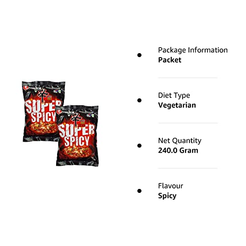 Nongshim Shin Red Super Spicy Instant Noodles, 4.23 oz â„® 120 g, 2 Pack - "Double the spice, double the delight!"