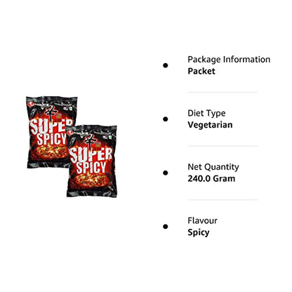 Nongshim Shin Red Super Spicy Instant Noodles, 4.23 oz â„® 120 g, 2 Pack - "Double the spice, double the delight!"