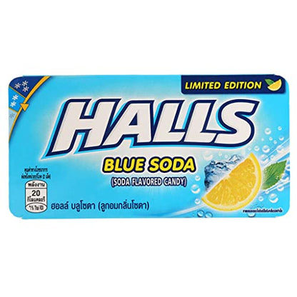 Halls Blue Soda Flavored Candy, 22.4g - Refreshing and unique soda-flavored candy.