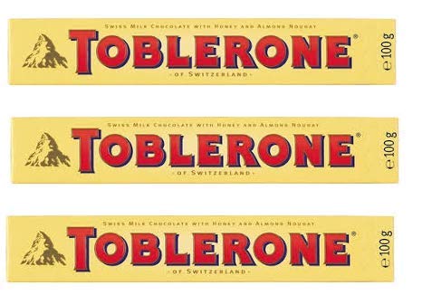 Toblerone Swiss Milk Chocolate Bar, 100g ( Pack of 3 )