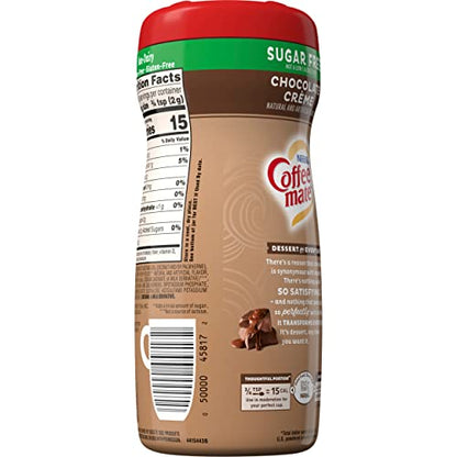 Nestle Sugar Free Chocolate Crème Coffee Mate, 10.19 oz ℮ 289 g - "Sugar Free Chocolate Crème Coffee Mate - 289g of Creamy, Guilt-Free Delight!"