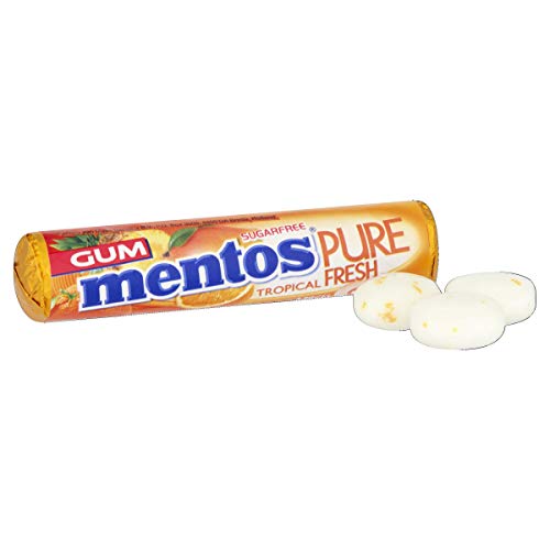 Mentos Sugarfree Pure Fresh, Tropical Fresh, 24 x 15.5 g - "Tropical Fresh Bliss!"