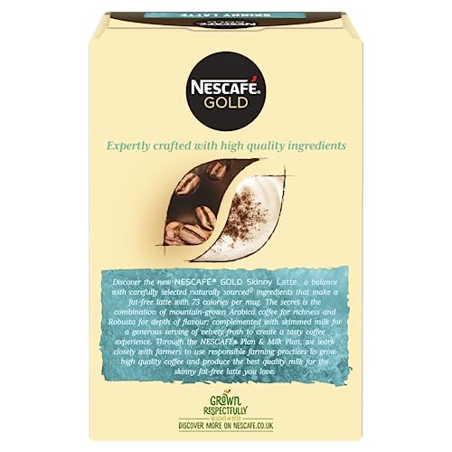 Nescafe Gold Skinny Latte Coffee, 5.5 oz ℮ 156 g - "Skinny Latte Gold - Guilt-Free Coffee Indulgence!"