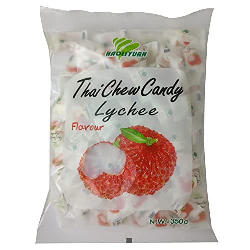 Haoliyuan Thai Chew Lychee Flavored Candy, 12.35 Oz / 350 G, White & Red - Lychee Loveliness!