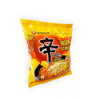 Nongshim Shin Ramyun Stir Fry Gourmet Spicy Noodles with Cheese, 4.8 oz â„® 136 g - "Experience gourmet flavor!"