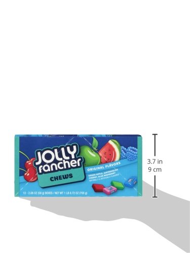 JOLLY RANCHER Chews Mix Fruits, 58Gram - Blue Raspberry, Cherry, Apple, Watermelon - Fun and fruity JOLLY RANCHER Chews Mix Fruits, 58g of assorted flavors.