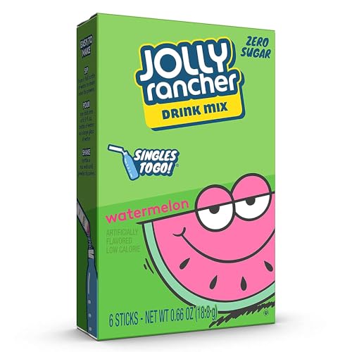 Jolly Rancher Singles To Go Watermelon Drink Mix Sugar Free, 18.8g - Cool and convenient Jolly Rancher Singles To Go Watermelon Drink Mix, sugar-free, 18.8g.