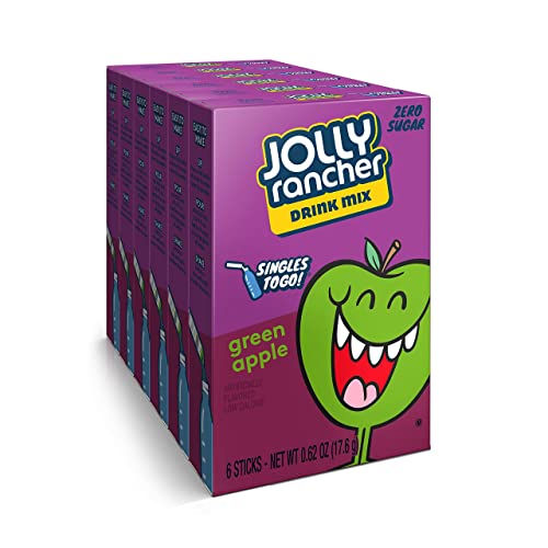 Jolly Rancher Singles To Go Green Apple Drink Mix Sugar Free, 17.6g - Refreshing and sugar-free Jolly Rancher Singles To Go Green Apple Drink Mix, 17.6g.