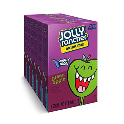 Jolly Rancher Singles To Go Green Apple Drink Mix Sugar Free, 17.6g - Refreshing and sugar-free Jolly Rancher Singles To Go Green Apple Drink Mix, 17.6g.