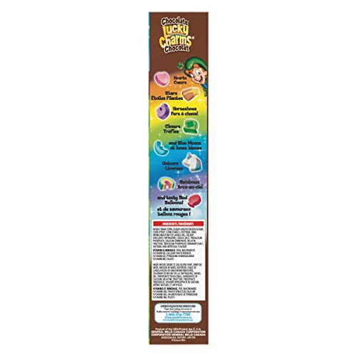 General Mills Lucky Charms Cereal Chocolate Flavoured - 340g - Enjoy the magical combination of chocolate and marshmallows in every bite of Lucky Charms