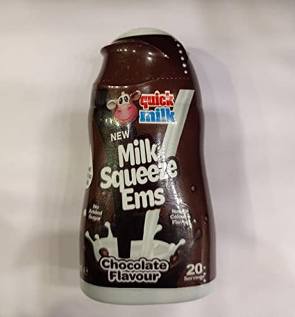 Quick Milk New Milk Squeeze EMS NO Added Sugar Chocolate Flavor Syrup, 50ml - Chocolate-flavored milk syrup with no added sugar!