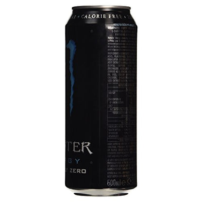 Monster Zero Sugar Carbonated Energy Drink 500ml (Pack Of 12) - "Zero Sugar Energy!"