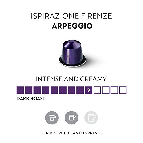 Nespresso Ispirazione Italiana, Ispirazione Firenze Arpeggio Intenso, Original Line Dark Roast Espresso Capsules, 20 Count Coffee Pods, Brews 1.35 oz