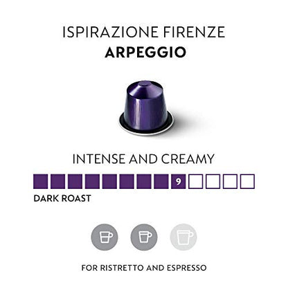 Nespresso Ispirazione Italiana, Ispirazione Firenze Arpeggio Intenso, Original Line Dark Roast Espresso Capsules, 20 Count Coffee Pods, Brews 1.35 oz