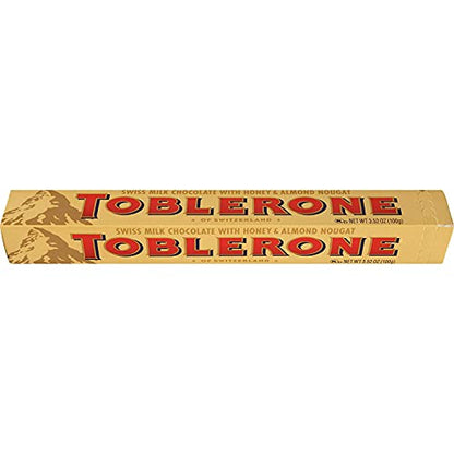 Toblerone of Switzerland Milk Chocolate with Honey and Almond Nougat- 8 Pack Pouch, 8 X 100 g