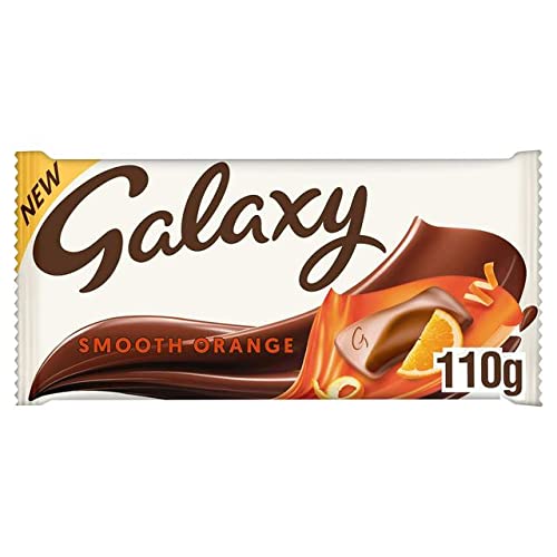 Galaxy Smooth Orange Flavoured Milk Chocolate Bar (Imported), 110g - Savor the zesty blend of smooth milk chocolate with a hint of orange