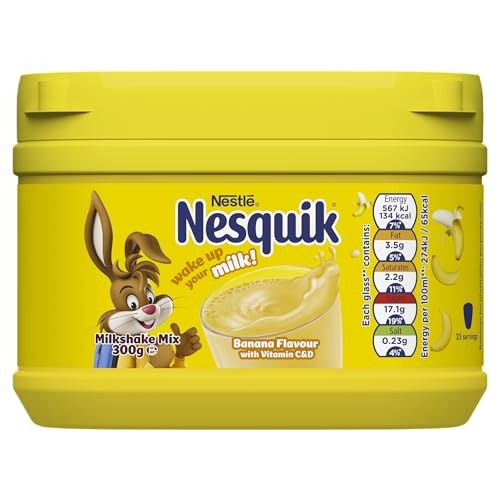 Nestle Nesquik Banana Flavour Milkshake Mix, 300 g - "Nesquik Banana - 300g of Banana Flavored Milkshake Mix!"