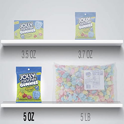 JOLLY RANCHER Gummies Sour Fruit Flavors Candy, 5 Oz, Blue & Green, 141g - Tangy and tasty JOLLY RANCHER Gummies Sour Fruit Flavors, 141g.