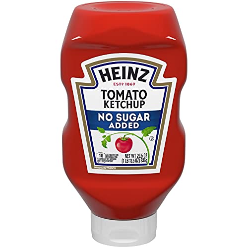 HEINZ Tomato Ketchup - No Sugar Added, 2 x 369 g - Twin pack of ketchup with no added sugar.