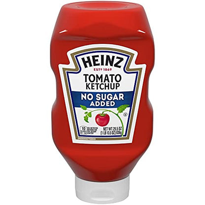 HEINZ Tomato Ketchup - No Sugar Added, 2 x 369 g - Twin pack of ketchup with no added sugar.