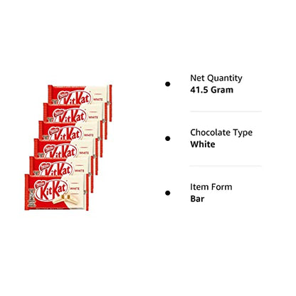 Nestlé Kitkat White Chocolate, 6 X 41.5 G - 249 Gm - "KitKat White Chocolate - 6x41.5g, 249g of Creamy White Delight!"