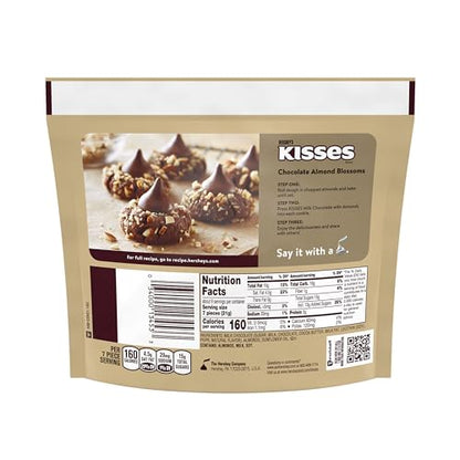 Hershey's Kisses Milk Chocolate with Almonds Sharing Bag, 283g - Milk chocolate Kisses with almonds, 283g sharing bag.