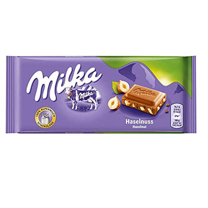 Milka Hazelnut 100% Alpine Milk Chocolate, 2 x 100 g - "Double Hazelnut Bliss!"