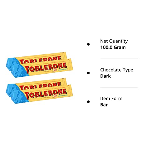 Toblerone of Switzerland Swiss Milk Chocolate with Crunchy Almonds, 4 Pack Pouch, 4 x 100 g