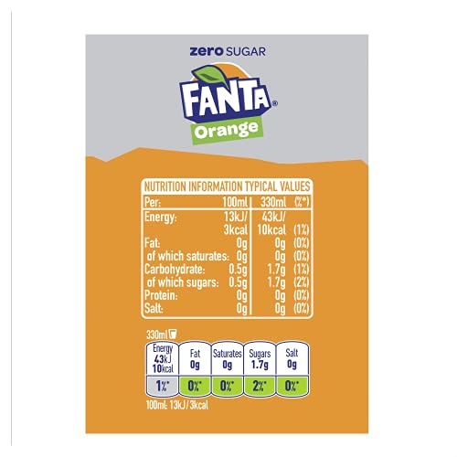 Fanta Zero, 330ml - Zero calorie fizz!